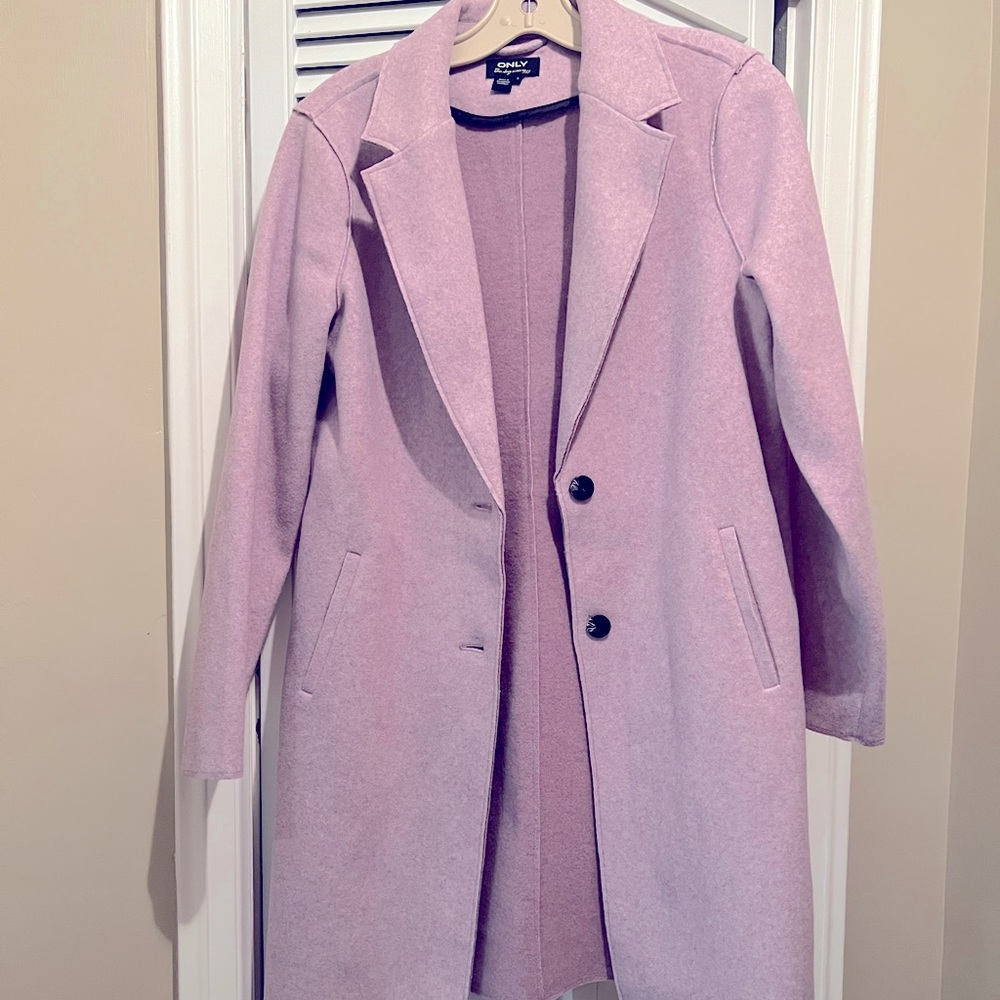 Light pink wool type dress coat Size S